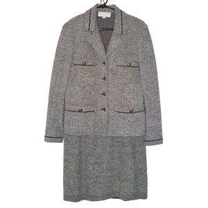St. John Suit 8 Pencil Skirt + Jacket Tweedy